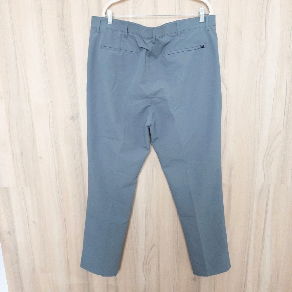 Banana Republic Mens Tech‎ Pants 40x32 Gray Performance Flat Front Chino Office